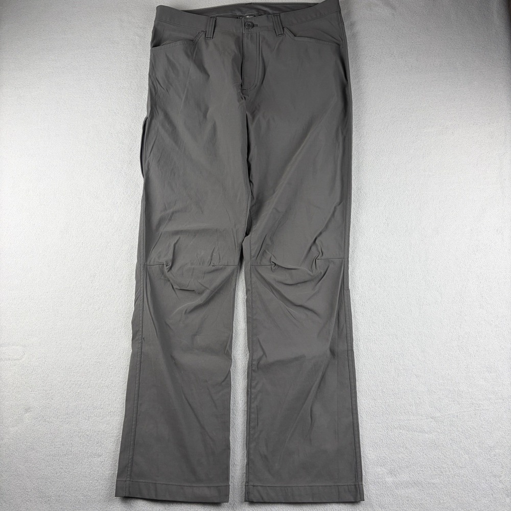 Eddie Bauer Tech Pants Men's 34x32 Gray Stretch Hiking Outdoor Nylon